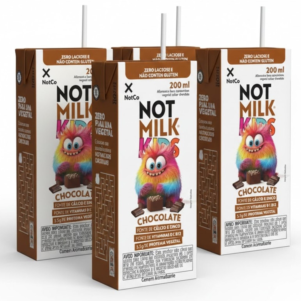 Kit 4 Achocolatado 100% Vegetal NOT MILK Kids 200ml