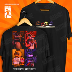 Camisa Five Nights At Freddy's Animatronics Frente Verso Bonnie Chica Foxy Blusa Jogo Game Terror Camiseta 100% Algodão