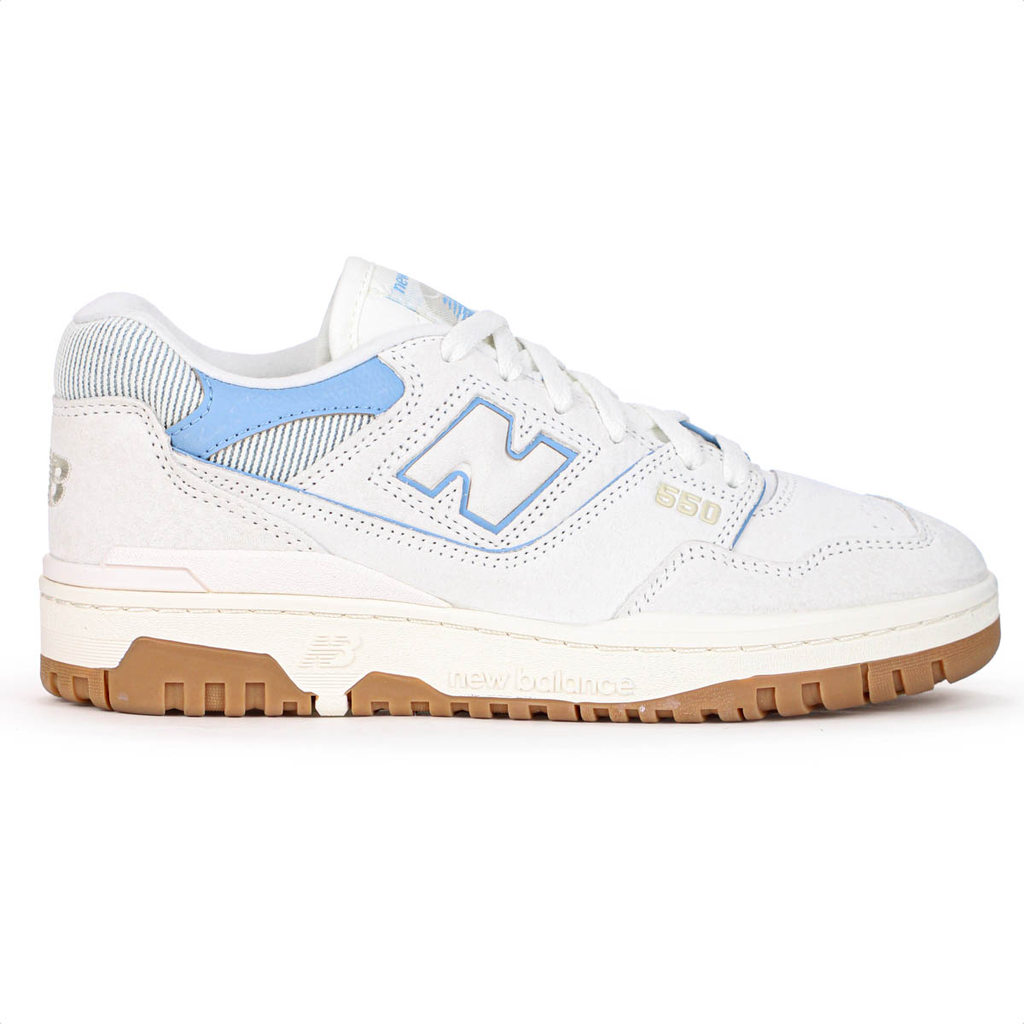 Tênis New Balance 550 Off White e Azul Claro - Feminino