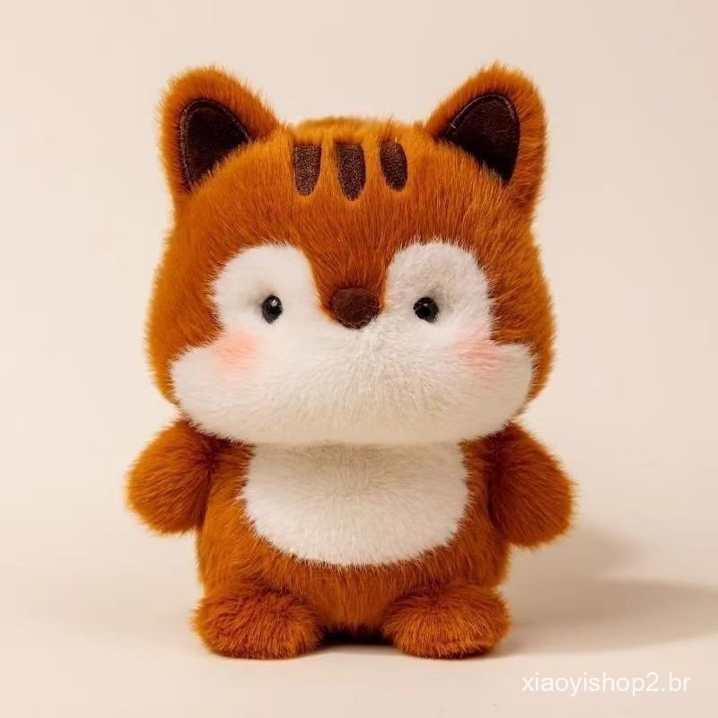 Brinquedo de Pelúcia Simulação Pequeno Esquilo Boneca Fofa Presente de Aniversário Infantil Jogo Educacional