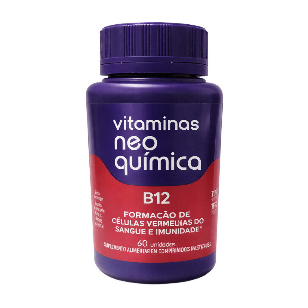 Vitamina B12 Neo Química 60 Comprimidos Mastigáveis em Oferta na Shopee