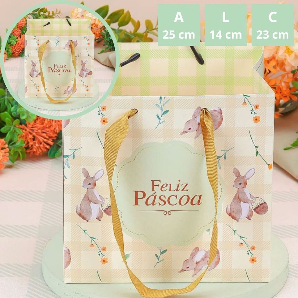 10 SACOLA PEQUENA 16X15X13CM FLORIR 5456 ( PASCOA JANGO 2026) · foto 2