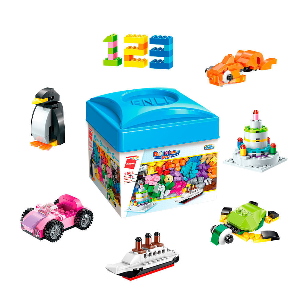 Caixa Blocos de Montar Surpresa Com 460 Peças 2901 Qman em Oferta na Shopee