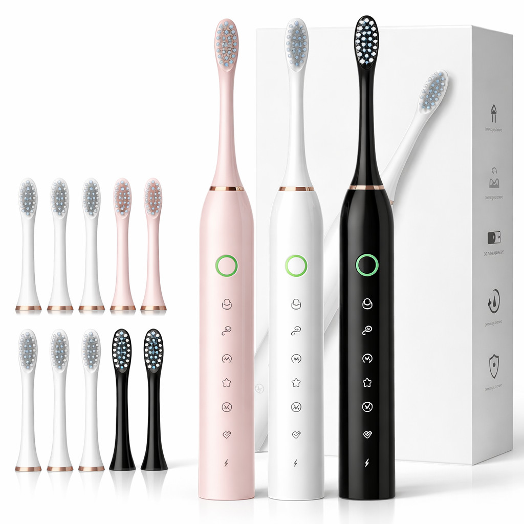 Kit 2 Escova Elétrica Recarregável Bivolt - Acompanha Cabeças Extras