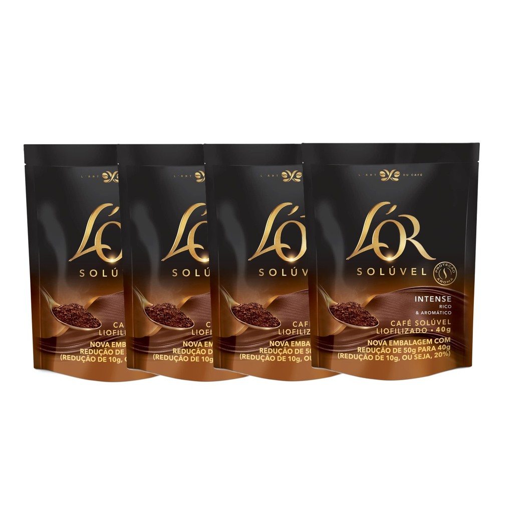 Kit 4 L'or Café Solúvel Intense Stand Up Pouch 40G