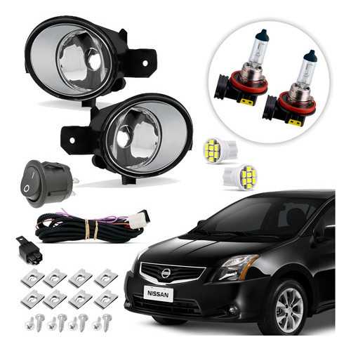 Kit Farol Milha Neblina Sentra 2007 08 09 10 11 12 13 Vidro em Oferta na Shopee