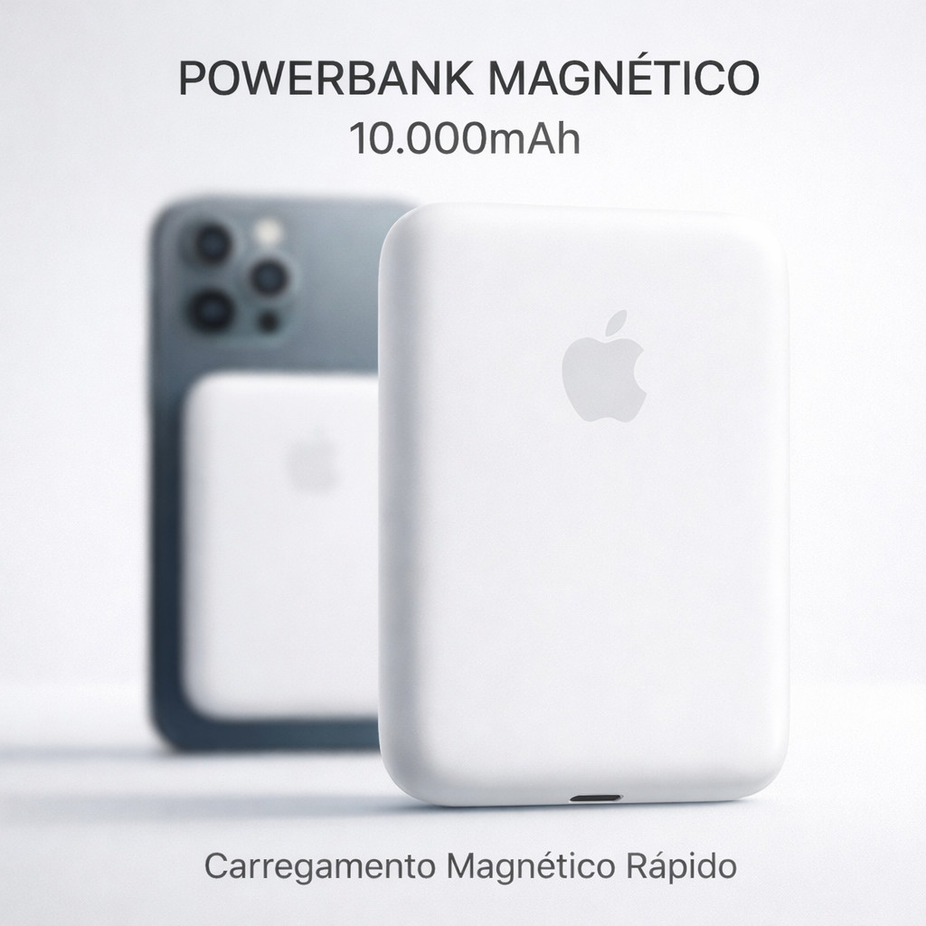 Carregador Portátil Powerbank Indução para iPhone/Android Magsafe Sem fio Bateria Carga 10000mAh em Oferta na Shopee