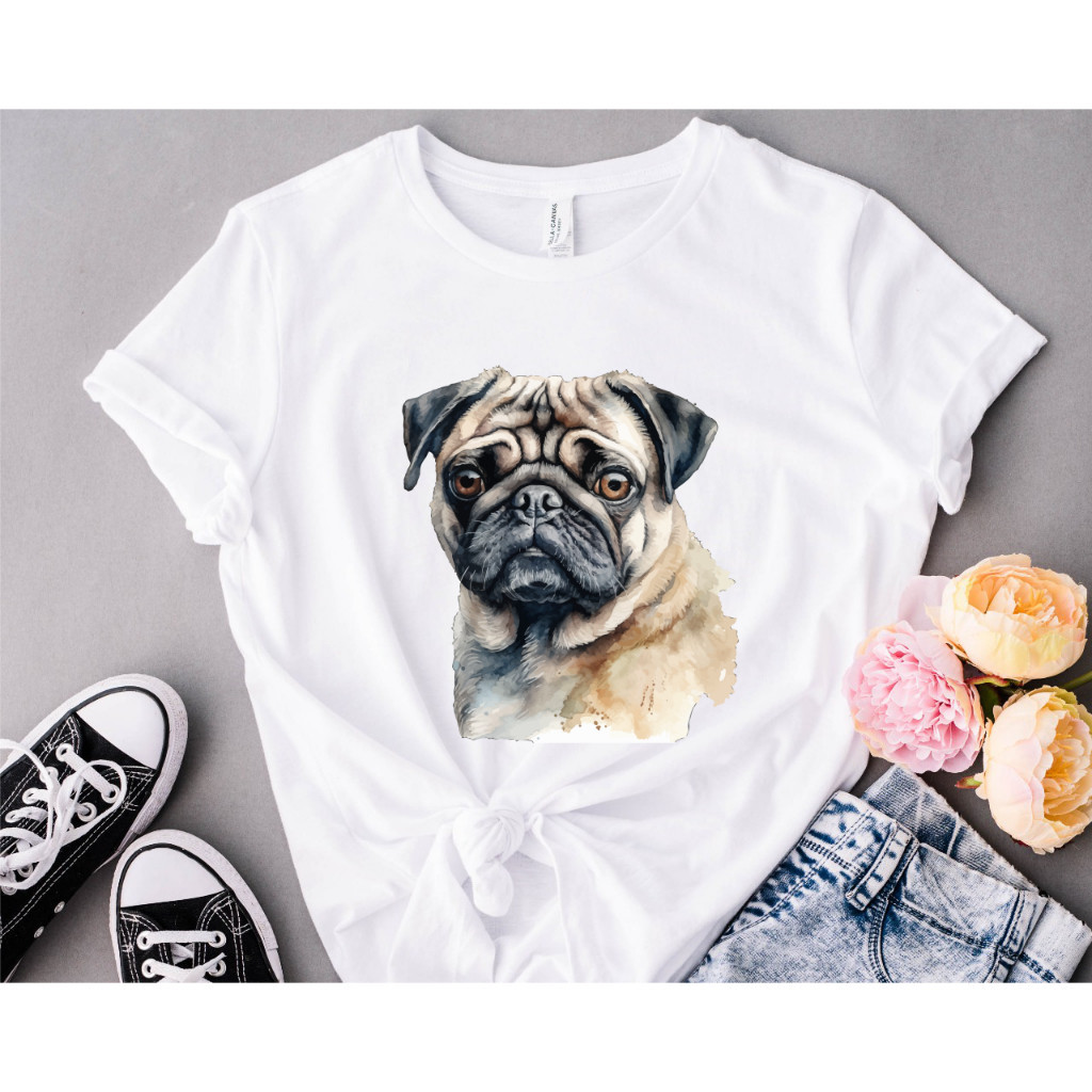 Linda Camiseta Premium t-shirt Linda  Blusa T-shirt Feminina Cachorro - Pug - Chihuahua - Pastor Alemão - Shih tzu Posta