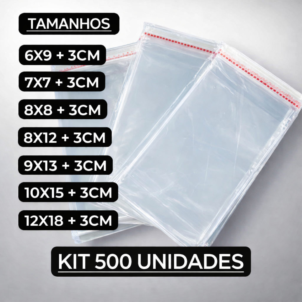 500 Sacos Transparentes com Aba Adesiva para Bijuterias em Oferta na Shopee