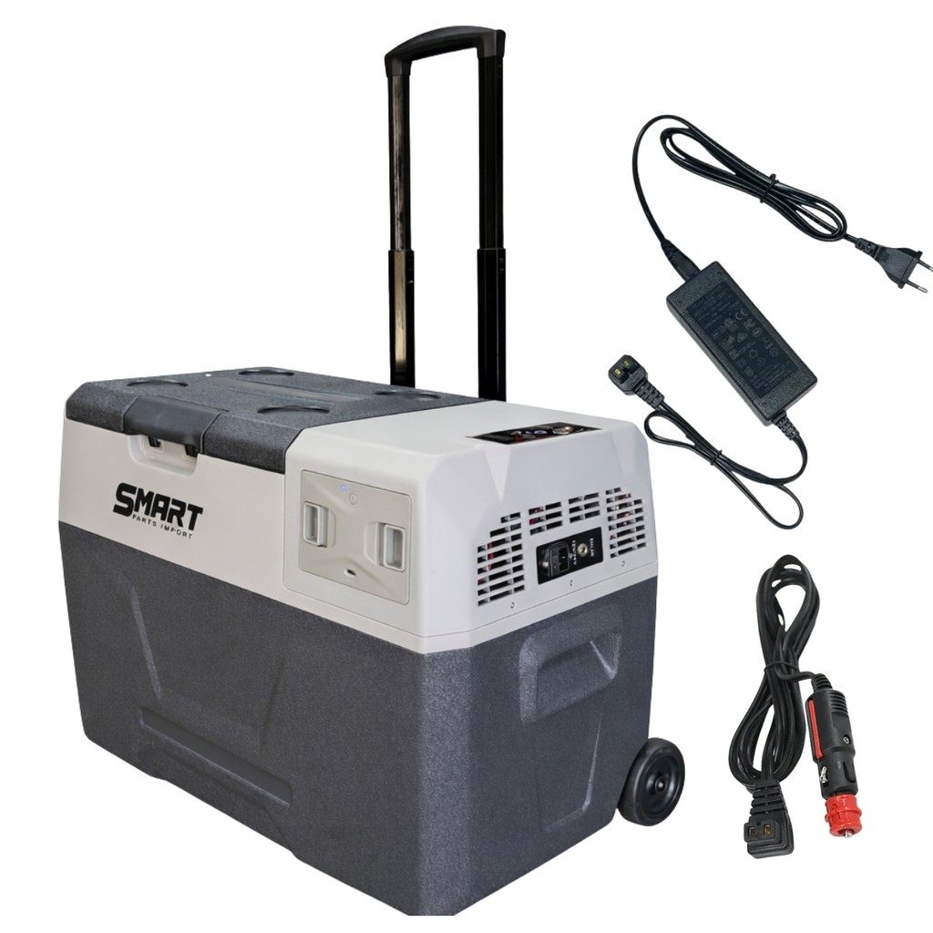 GELADEIRA PORTÁTIL 40 LITROS COM BATERIA INTERNA RODINHA VIAGEM CAMPING CAMINHÃO MOTORHOME