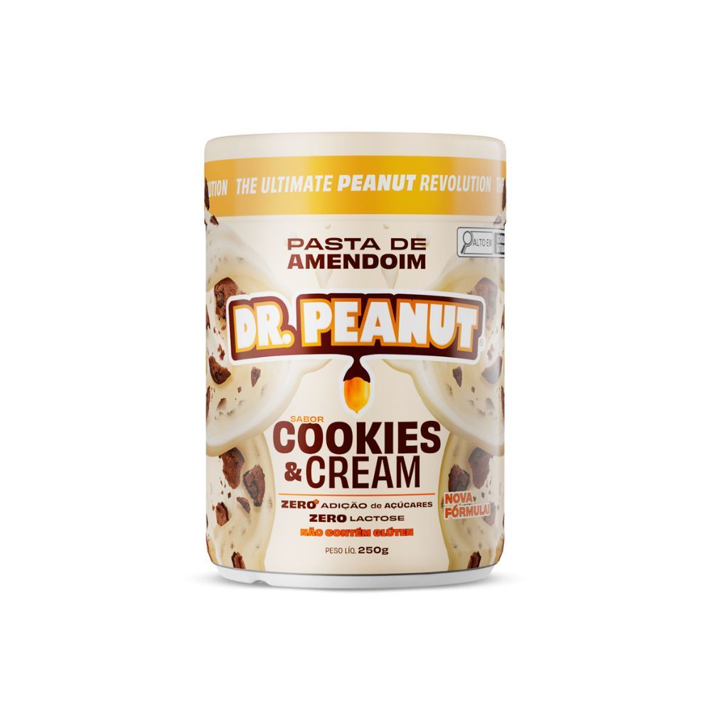 Pasta de Amendoim Dr.Peanut Cookies & Cream 250g em Oferta na Shopee