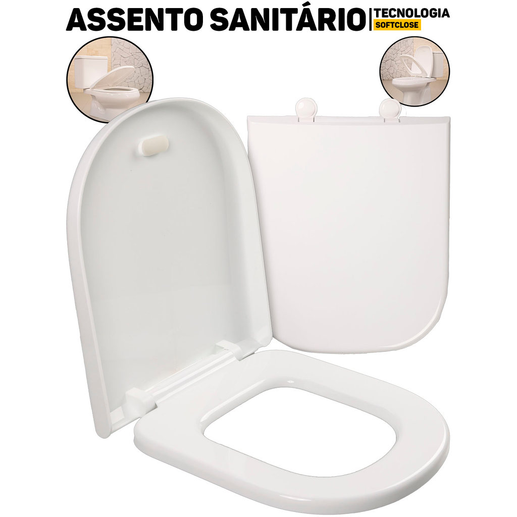 Assento Vaso Sanitário Universal Sanit PP Soft Close Anti Impacto Banheiro em Oferta na Shopee