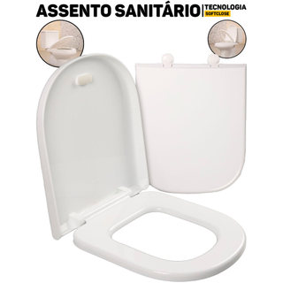 Assento Vaso Sanitário Universal Sanit PP Soft Close Anti Impacto Banheiro