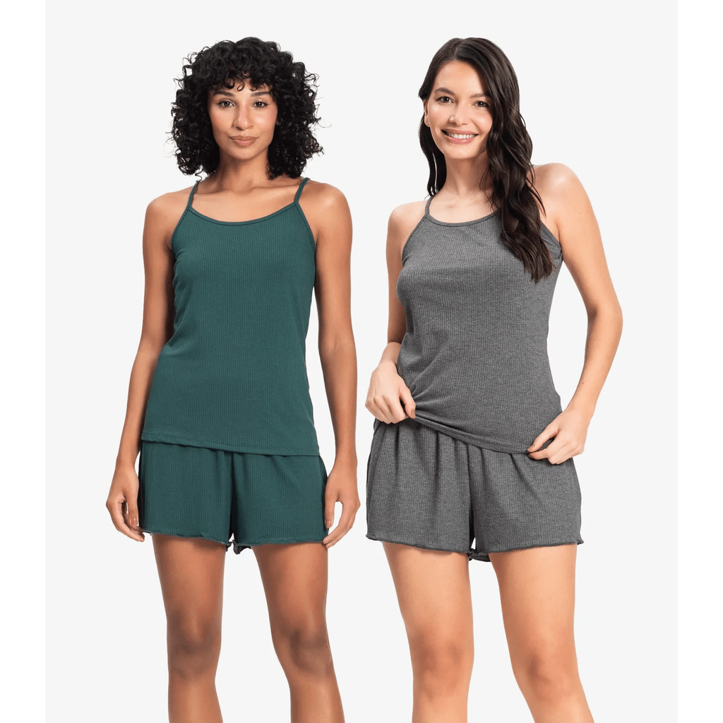 Kit 2 Pijamas de Alça Feminino Select Sortido em Oferta na Shopee