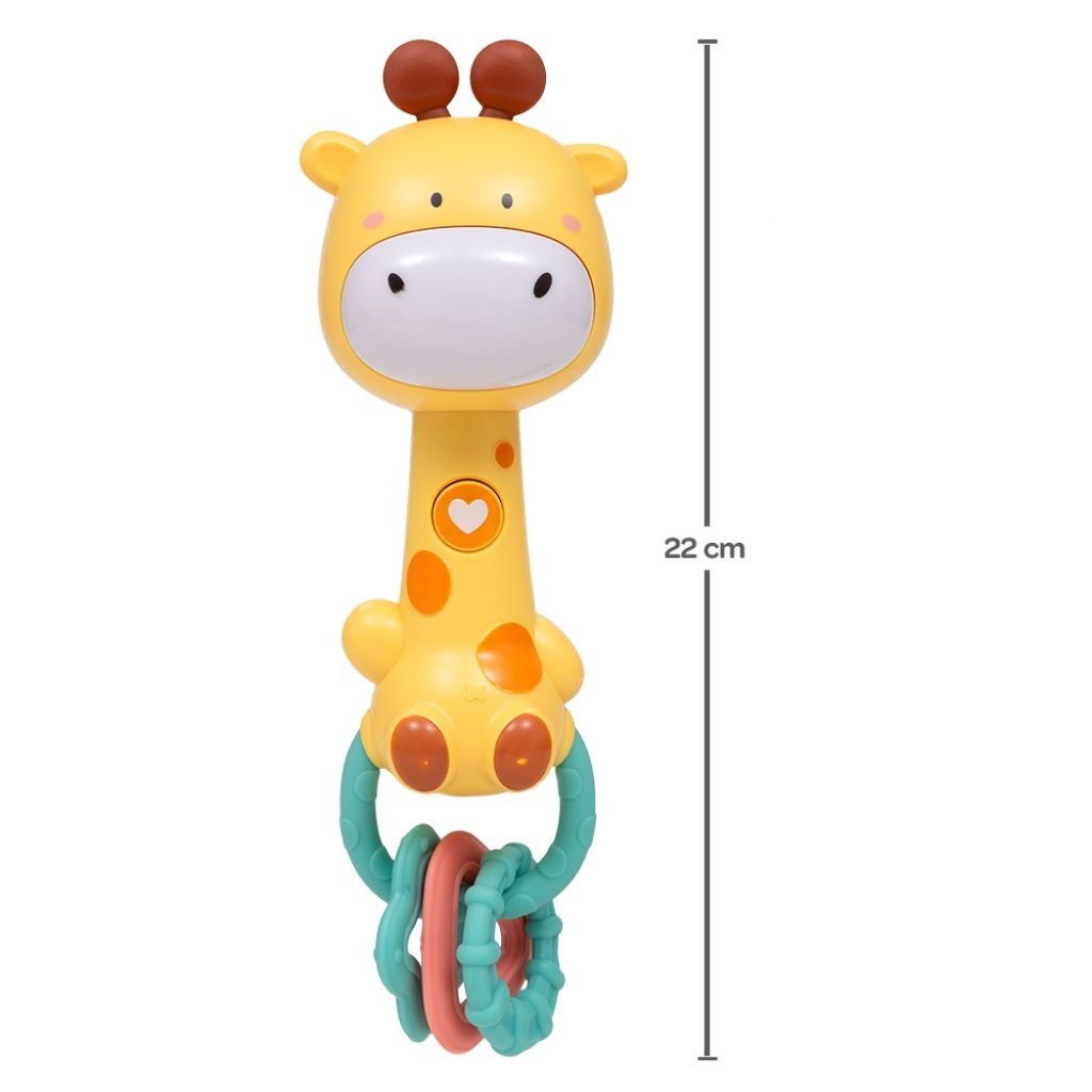 Girafa Musical Com Luz Som E Mordedor Macio Buba