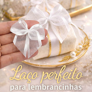 Laço Para Lembrancinhas Organza Com Cetim 20/40/100 UNIDADES - nº5 - 5 cm Batizado Casamento em Oferta na Shopee