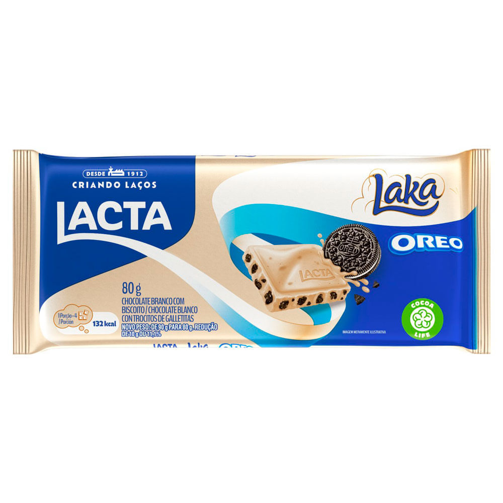 Chocolate Branco Laka Oreo 80g em Oferta na Shopee