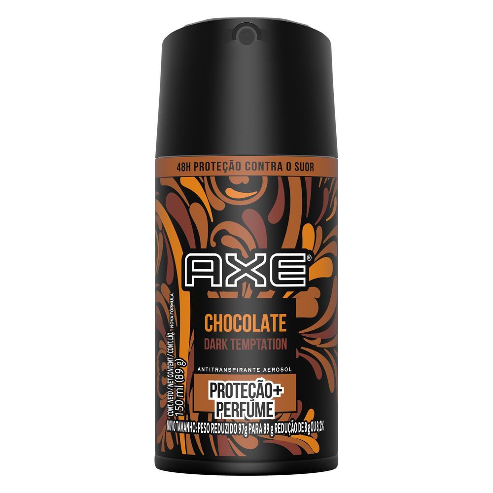 Desodorante Axe Chocolate Dark Temptation Body Spray Aerosol 150ml em Oferta na Shopee