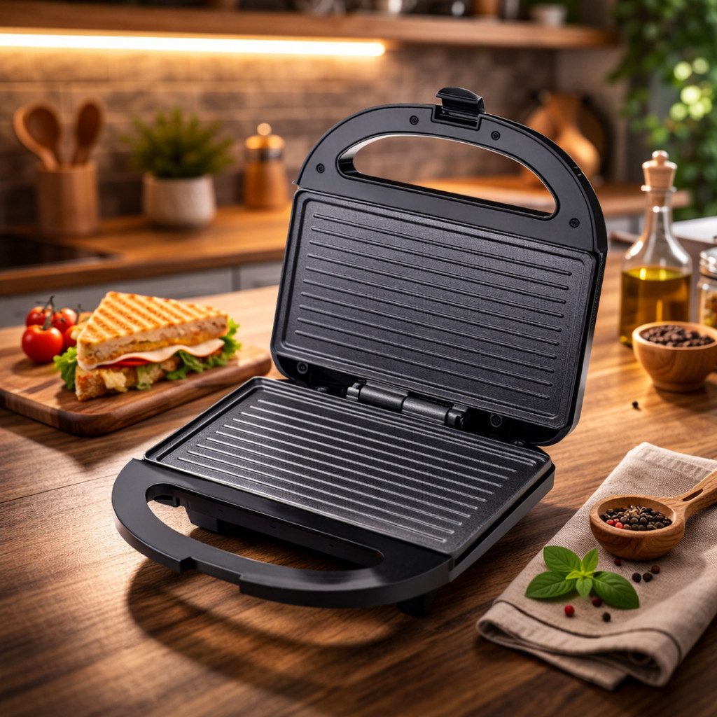 Sanduicheira Elétrica 800W para Lanches Aquecimento Duplo Fácil Limpeza 110V 220V ON-FE404 em Oferta na Shopee