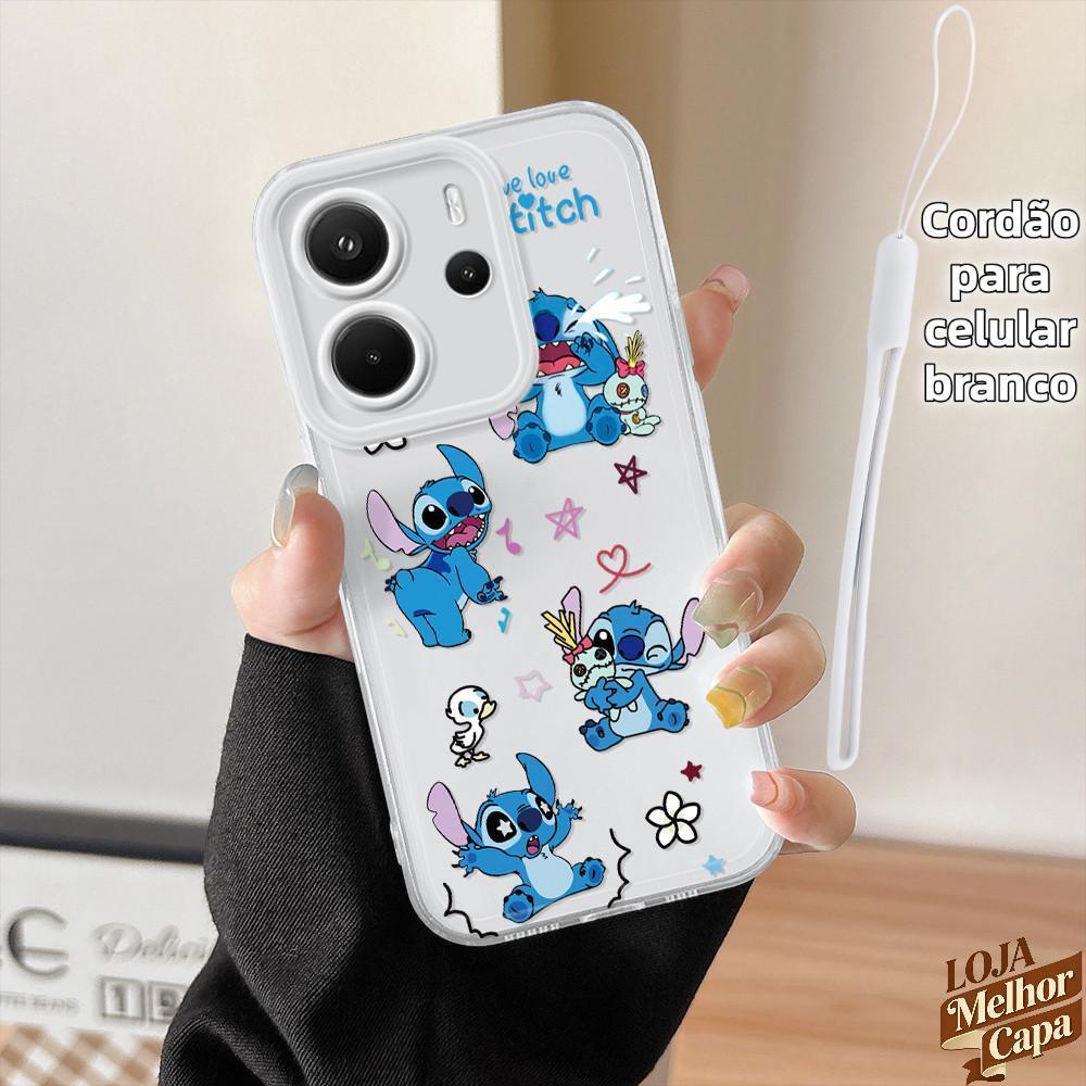 Capinha Stitch Transparente Capa De Celular Para Case Xiaomi Redmi Note 14 4G Normal Silicone Telefone Capas 0039 TSY