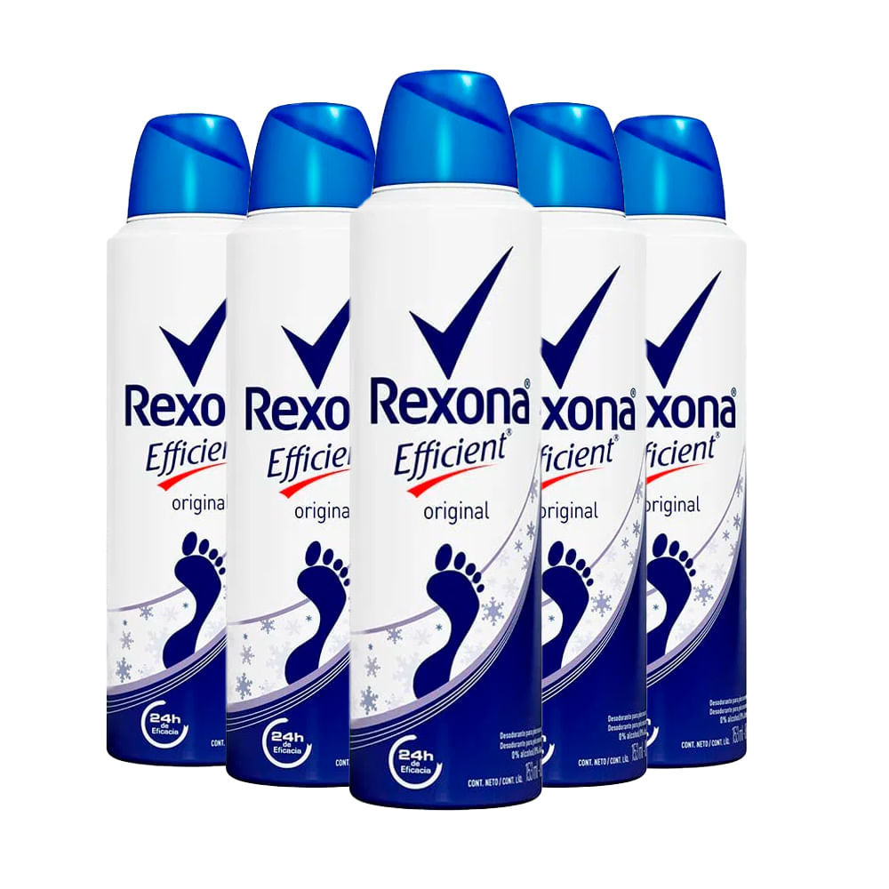 Kit Desodorante Aerosol Original Para Pés Rexona Efficient 88g - 5 unidades em Oferta na Shopee