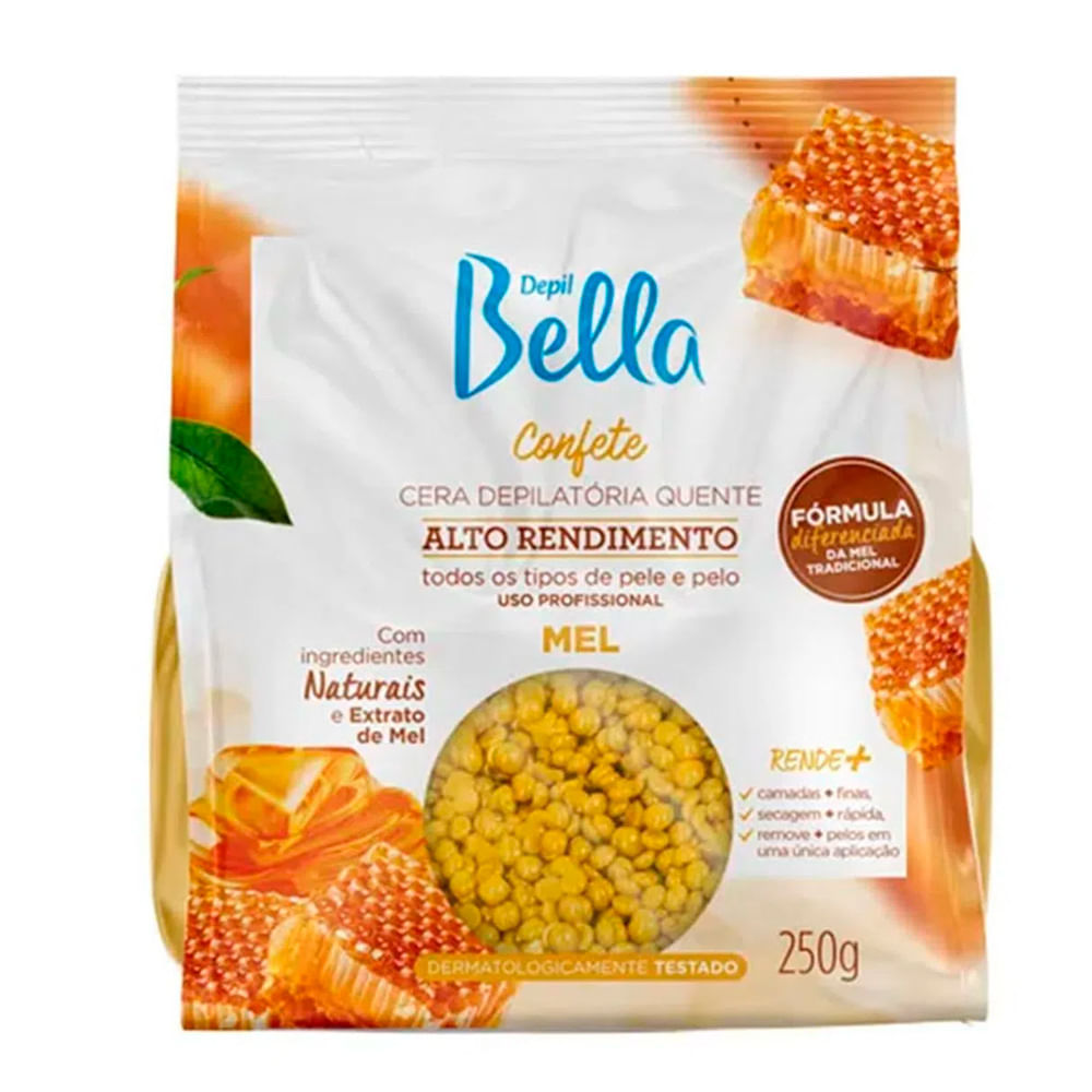 Cera Depilatória Quente Depil Bella Confete Mel 250g em Oferta na Shopee