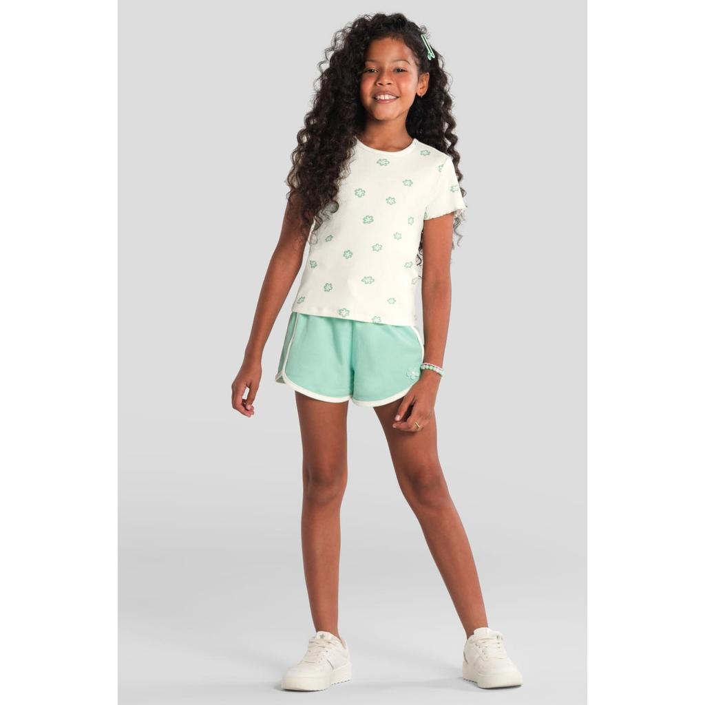 Blusa infantil menina em ribana florida Brandili em Oferta na Shopee