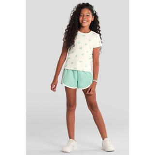 Blusa infantil menina em ribana florida Brandili em Oferta na Shopee