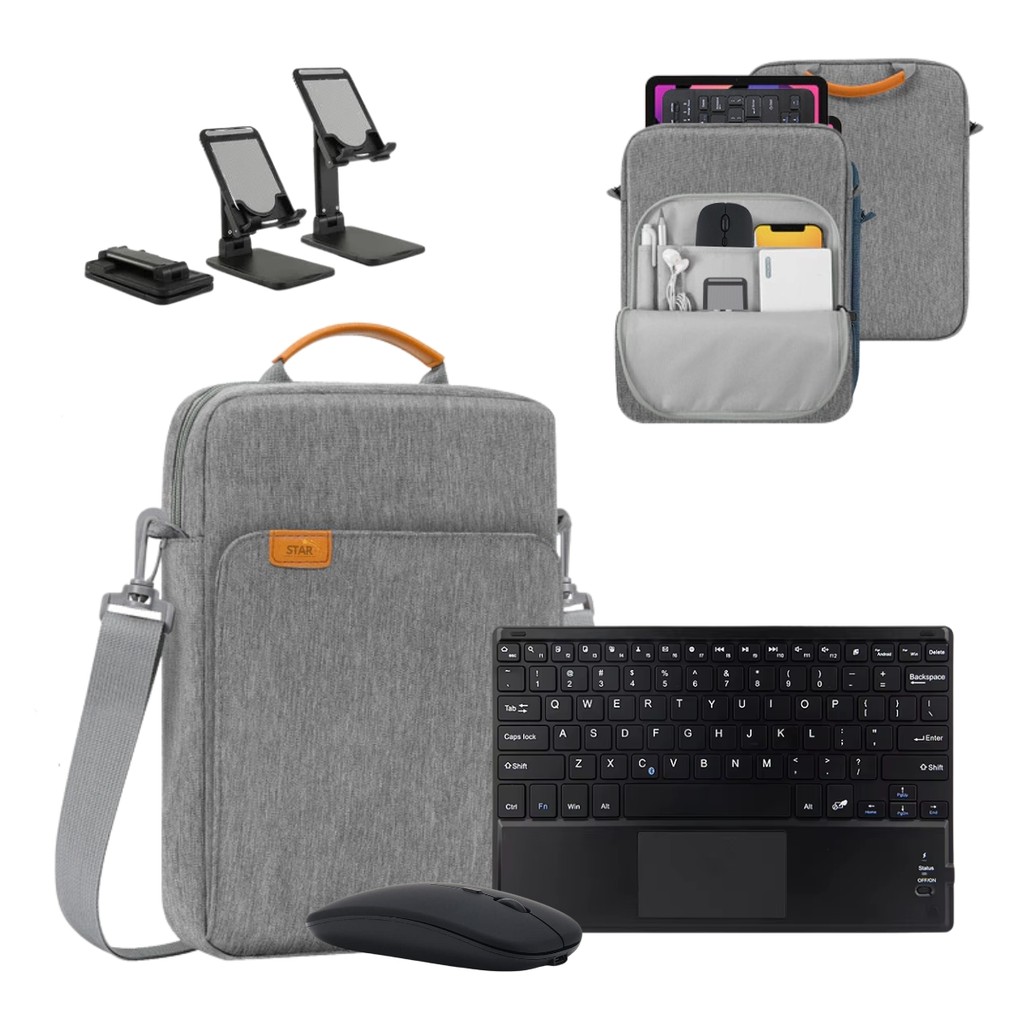 Case Bolsa + Teclado Trackpad + Mouse + Suporte Para Samsung A11+ X230