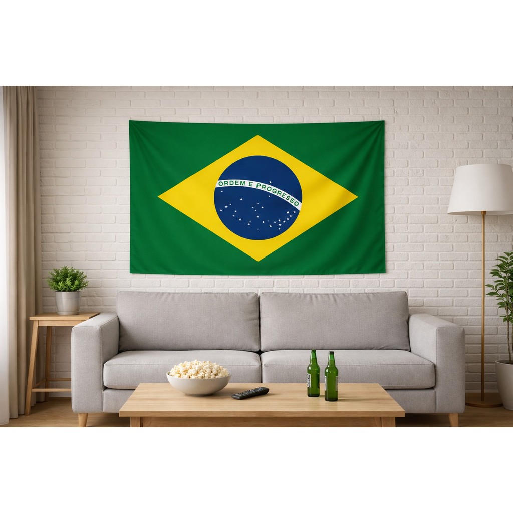 Bandeira Brasil 0,90x0,60 Oxford Seleção Brasileira Copa Torcedor Varanda Evento Gol Comemora