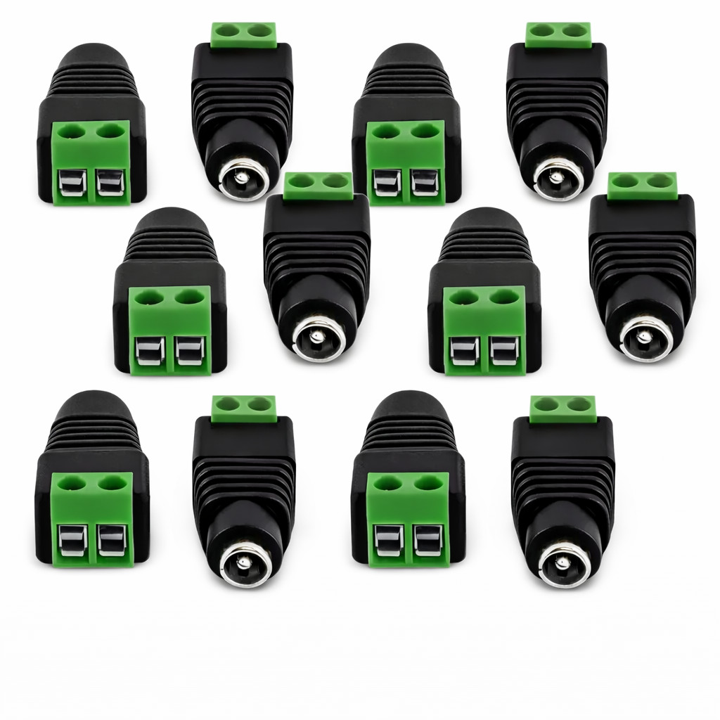 KIT 10 PLUG P4 FEMEA C/BORNE 2,1X5,5 X14MM