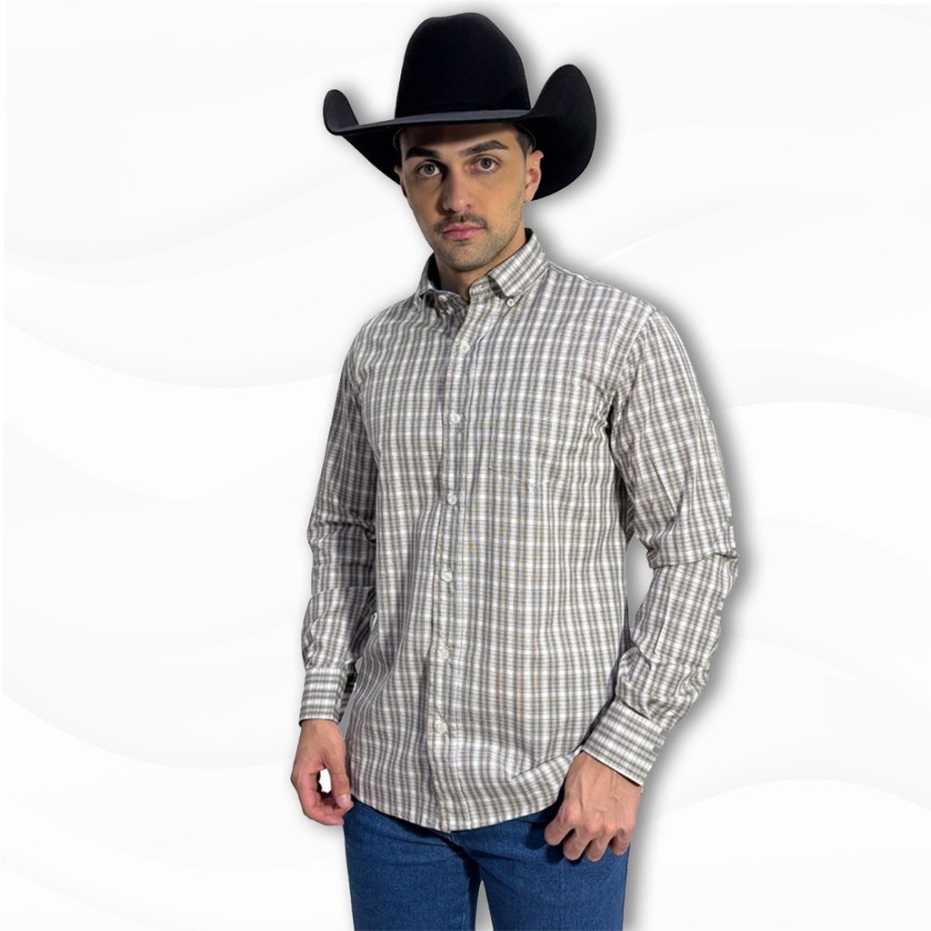 Camisa Xadrez Wrangler Manga Longa Original Xadrez Rodeo New