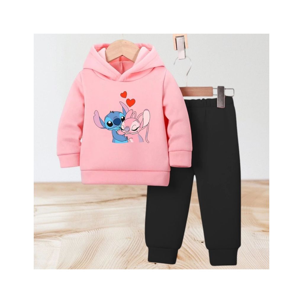 Conjunto Infantil Lilo &  Stitch Agasalho Moletom Flanelado Inverno Quentinh