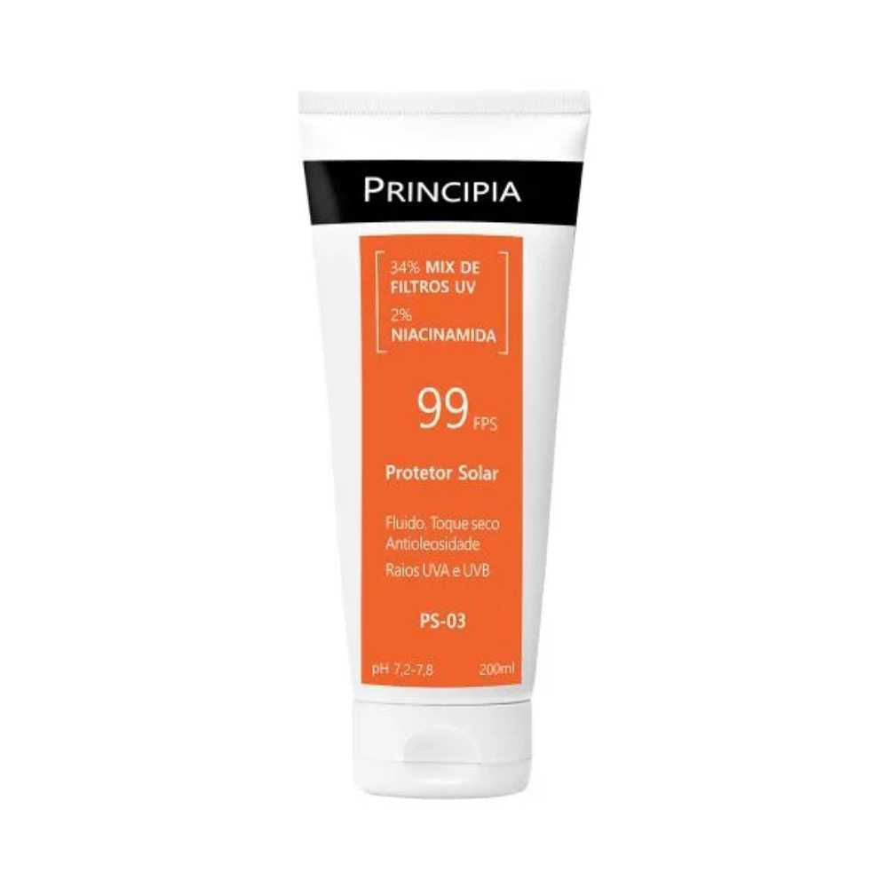 Protetor Solar Principia FPS 99 Toque Fluido e Toque Seco PS 03 com 200ml em Oferta na Shopee