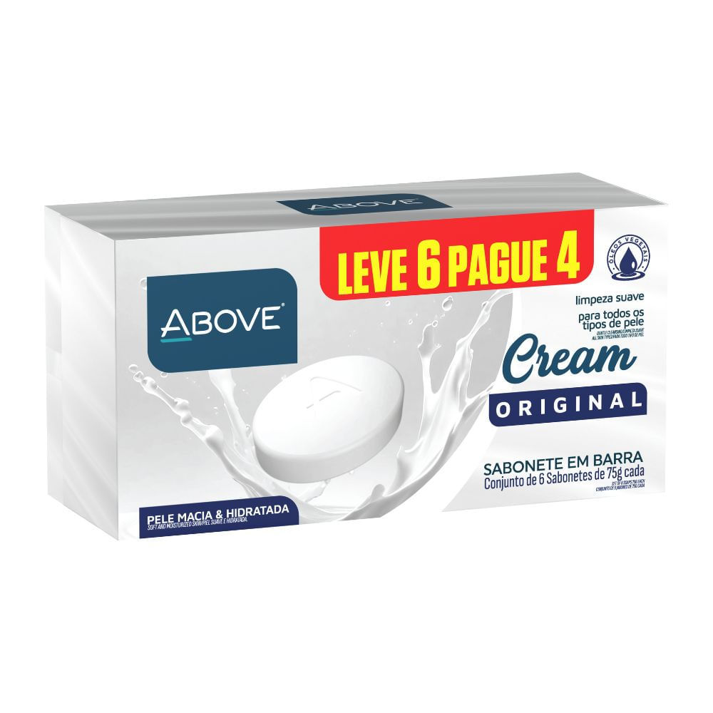Sabonete em Barra Above Cream Original 6 Unidades em Oferta na Shopee