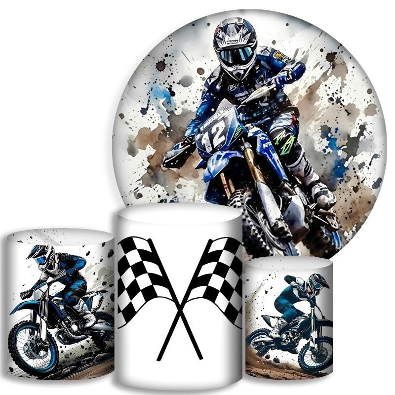 Capas Para Cilindros + Painel - Motocross - Kit Decoração Festa | Envio 24 Horas