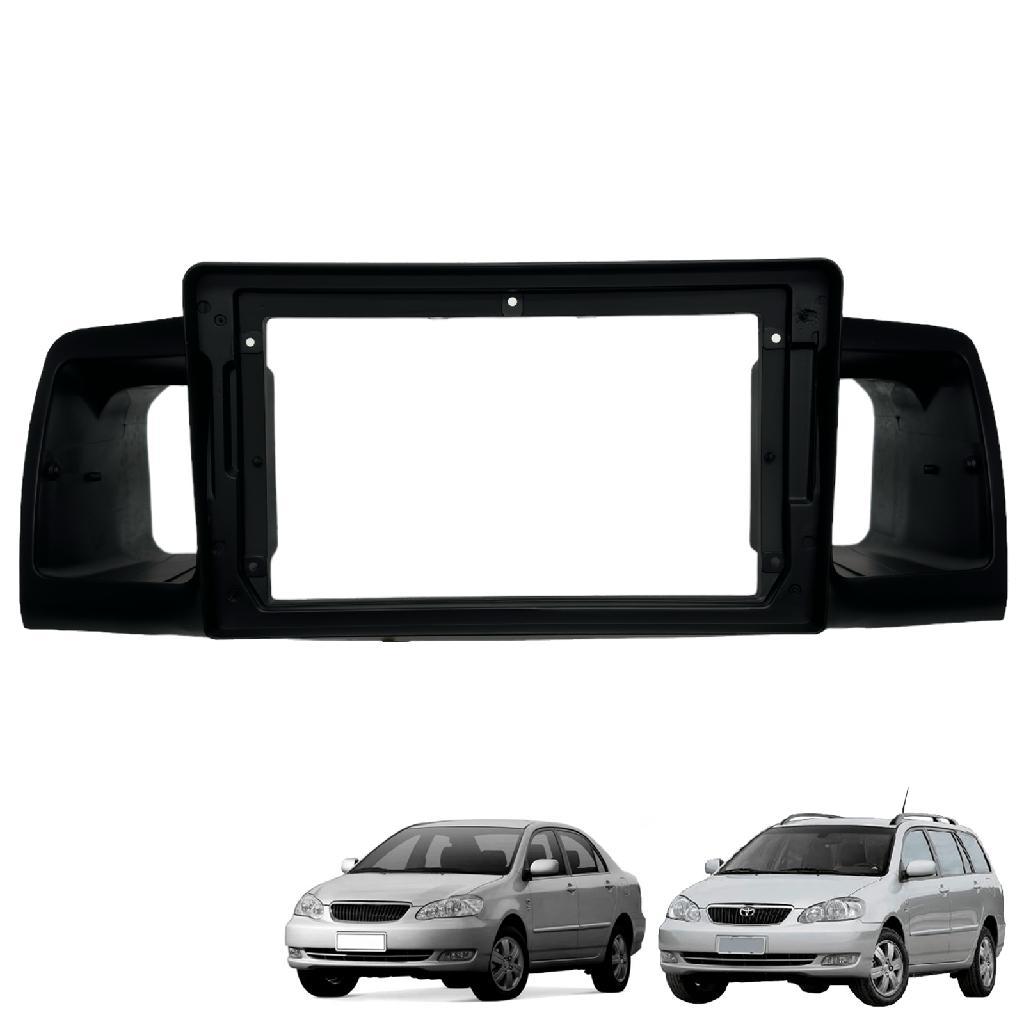 Moldura Painel Central Multimidia 9 Polegadas Toyota Corolla 2003 a 2007 Preto Fosco