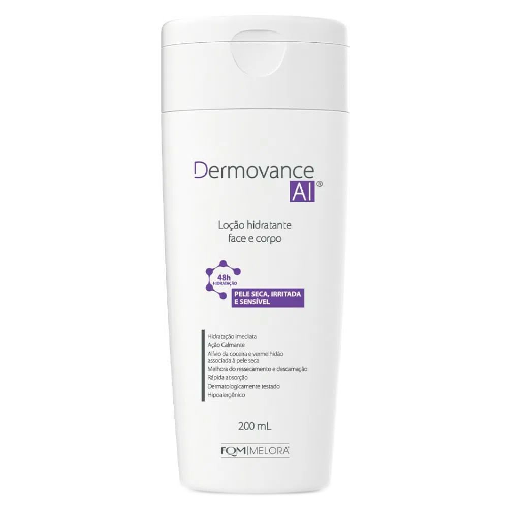 Dermovance AI Loção Hidratante Face e Corpo para Peles Secas, Irritada e Sensível 200ml em Oferta na Shopee