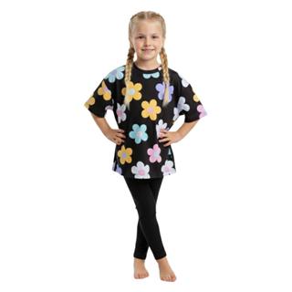 Conjunto Infantil Menina Oversized – Camiseta Estampada + Legging em Oferta na Shopee