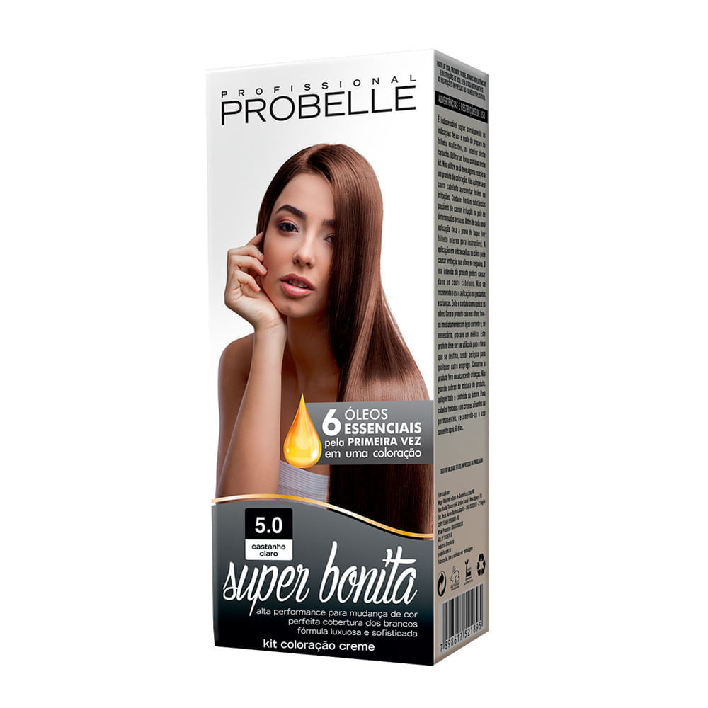 Tintura Super Bonita Probelle Castanho Claro 5.0 em Oferta na Shopee
