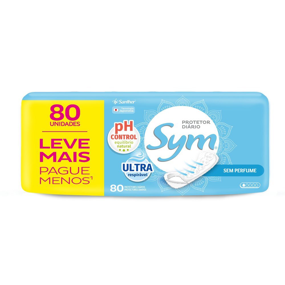 Protetor Diário Sym Sem Perfume 80 Unidades em Oferta na Shopee