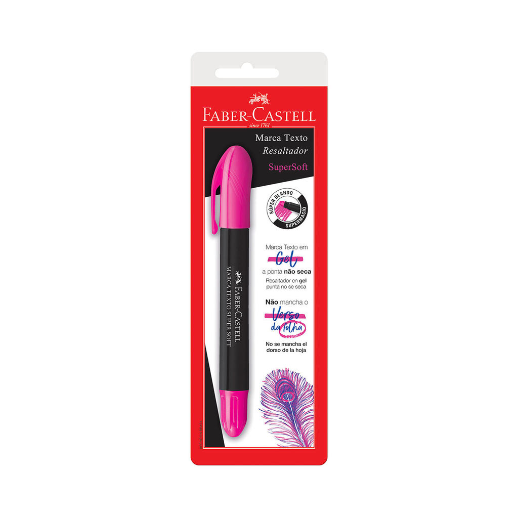 Marcador de Texto Faber-Castell Super Gel Rosa em Oferta na Shopee