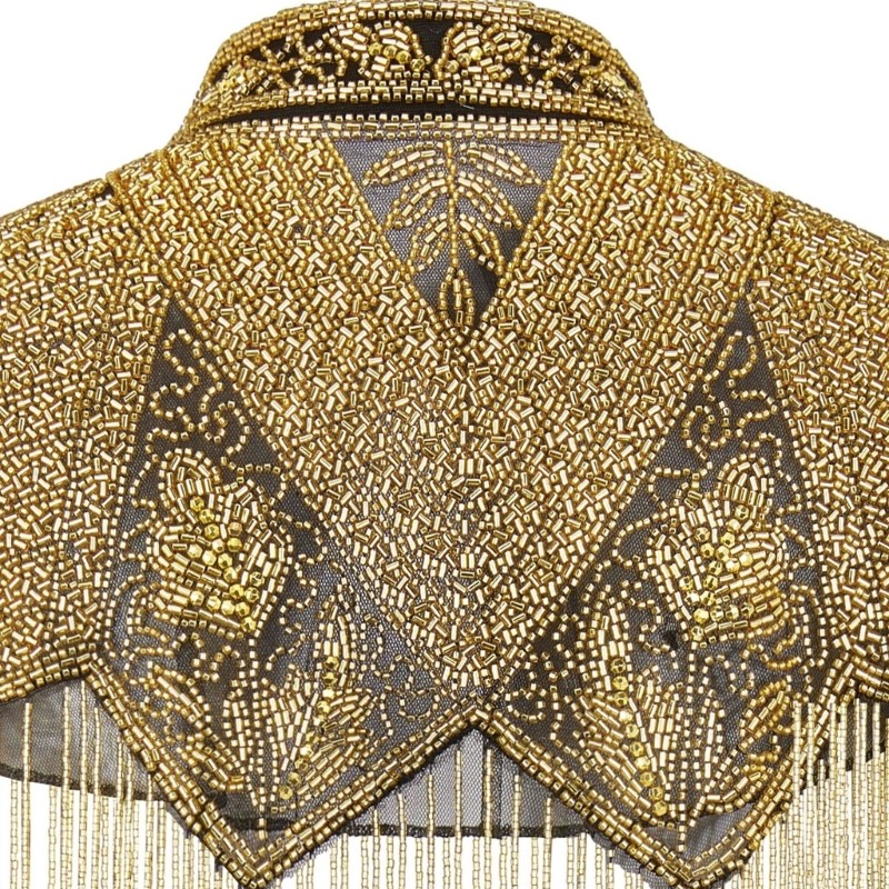 Detalhes do Goz Luxuoso Bordado Capelet Ombro Envoltório Xale E Borlas Fluidas Ideal Para Casamentos Galas