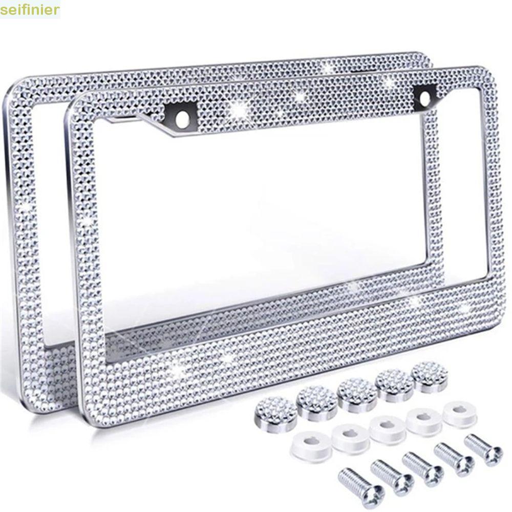 SEIFINIER Placa De Quadro De Carro Luxo Decoração Exterior Cristal Para Canadá Strass Feminino Bling Licença