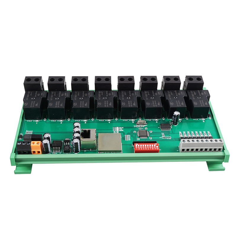 Alta Qualidade Huaqingjun Entradas Digitais De 8 Canais Saídas De Relé 50A 12V RJ45 LAN RS485 Módulo Ethernet IO Para Ex