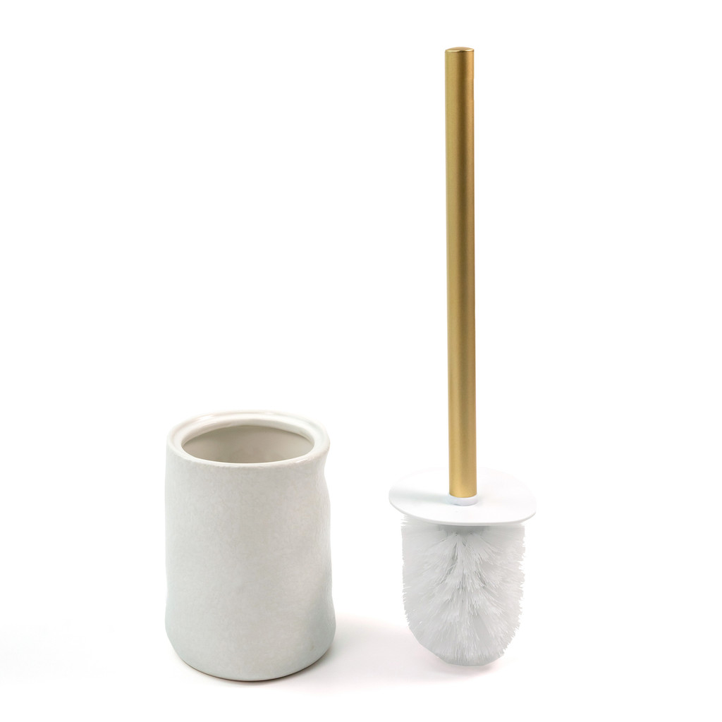 Escova Sanitária Suporte de Cerâmica Orgânico Branco - Oikos em Oferta na Shopee