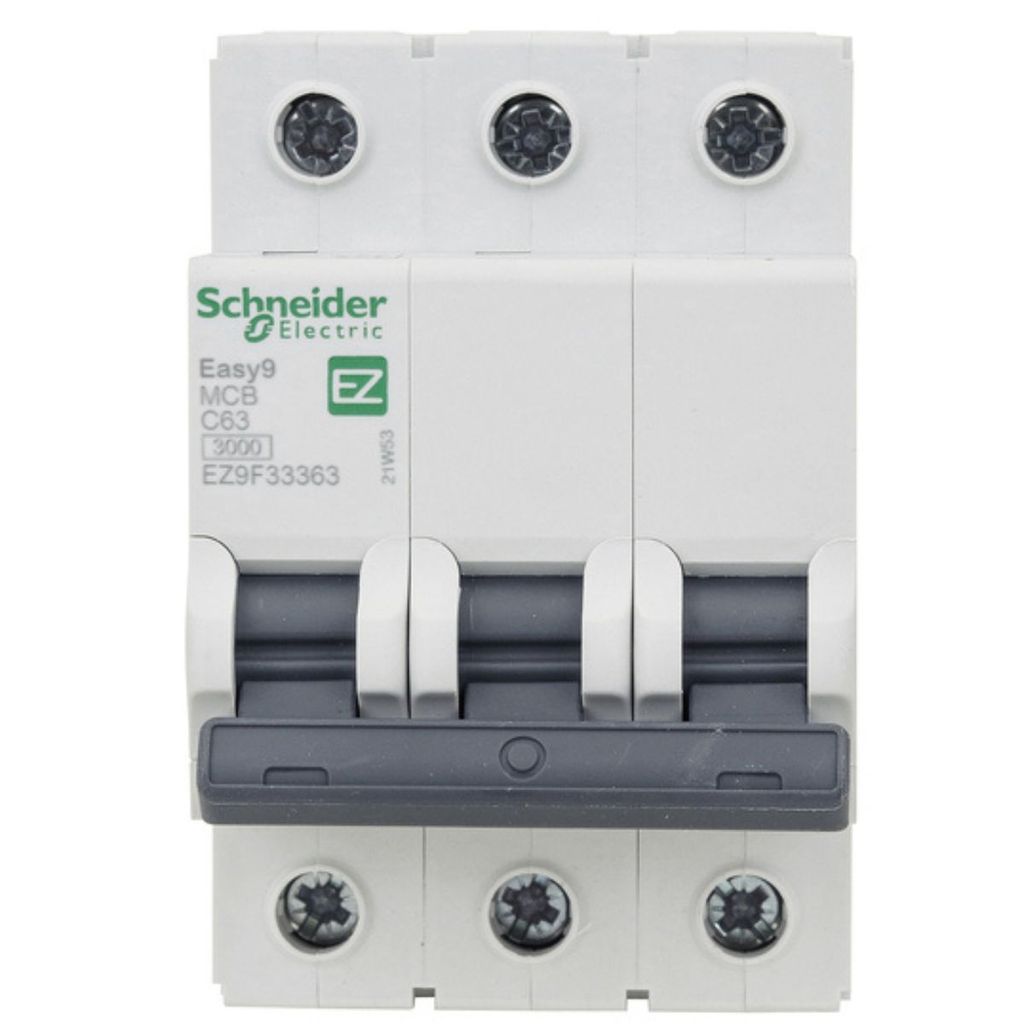 Disjuntor Din Trifasico Tripolar Triplo C 63A Schneider Proteçao Eletrica Montagem Eficiente