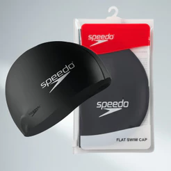 Touca de Natação Speedo Silicone Lisa Preta Confortável Ajuste Perfeito Original