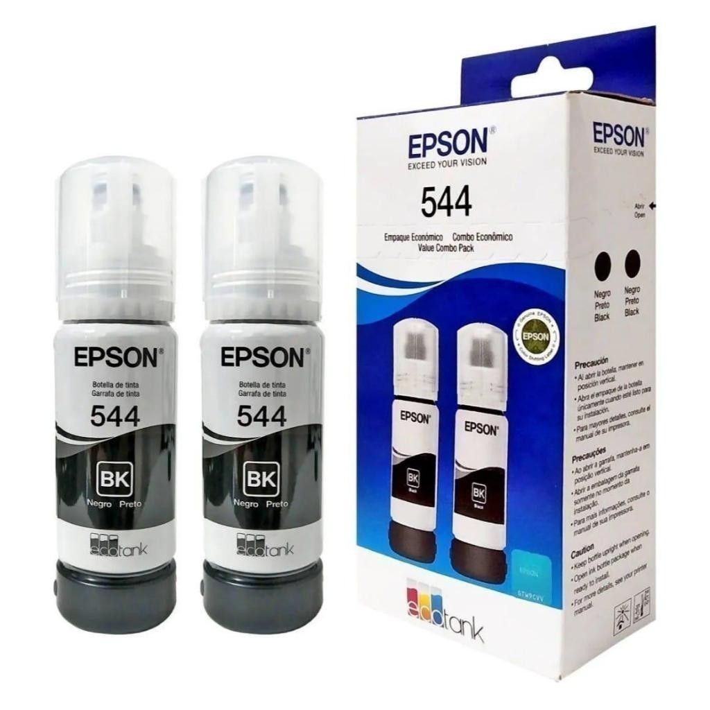 PACK 2 TINTA ORIGINAL PARA T544 L3110 L3210 L3250 PRETO