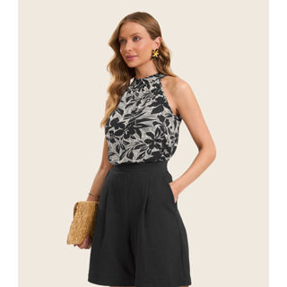 Regata Feminina em Viscotorcion Rovitex Preto em Oferta na Shopee